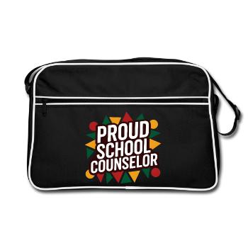 Proud School Counselor Appreciation Design - Retro Bag - black/white - Front