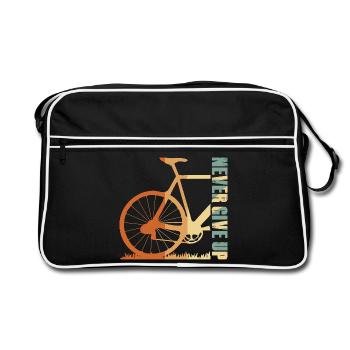 Fahrrad-Silhouette Gradient-Design - Retro Tasche - Schwarz/Weiß - Vorne