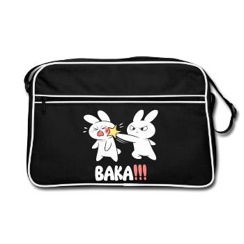 Baka Rabbit Slap Anime Otaku japonais drôle - Sac Retro - noir/blanc - Devant