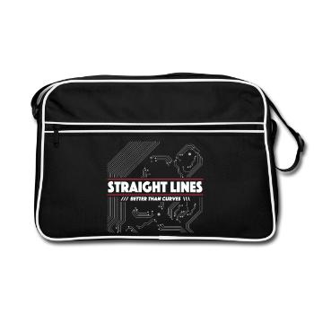 Gerade Linien statt Kurven - Retro Tasche - Schwarz/Weiß - Vorne