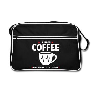 Humor Nurse Coffee & Patient Vital Signs - Retro Bag - black/white - Front