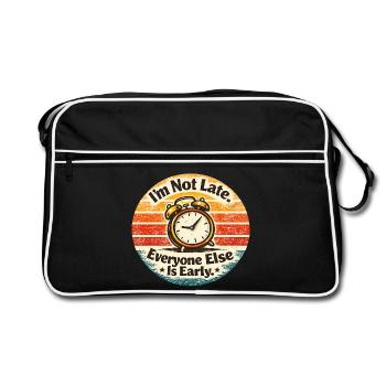 Punctuality Alarm Clock Retro - Retro Bag - black/white - Front