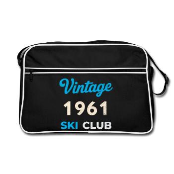 Vintage 1961 – Année de naissance rétro du Ski Club - Sac Retro - noir/blanc - Devant