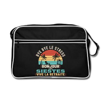 Idée Cadeau Départ Retraite Homme Femme - Sac Retro - noir/blanc - Devant