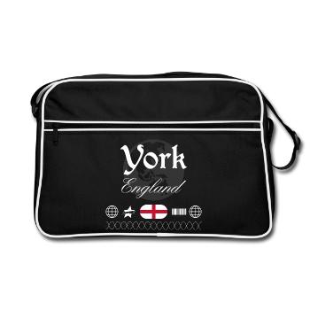 York England Streetwear Travel Souvenir - Retro Bag - black/white - Front