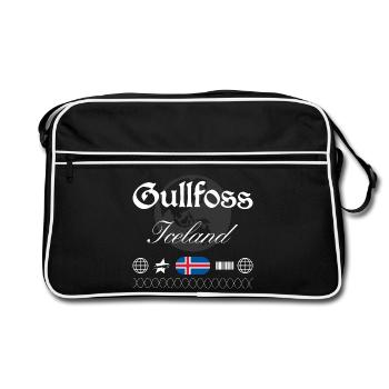 Souvenir de voyage streetwear de l’île Gullfoss - Sac Retro - noir/blanc - Devant