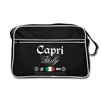 Capri Italy Streetwear Travel Souvenir - Retro Bag - black/white - Front