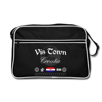 Vis Croatia Streetwear Travel Souvenir - Retro Bag - black/white - Front