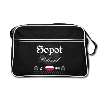 Sopot Polen Streetwear Reise Souvenir - Retro Tasche - Schwarz/Weiß - Vorne