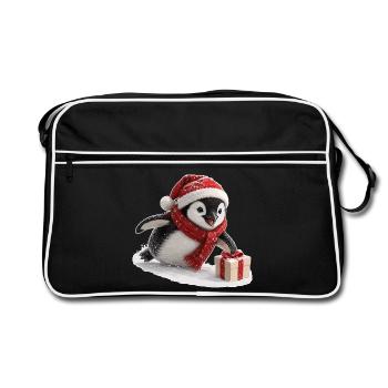 Christmas Penguin - Retro Bag - black/white - Front