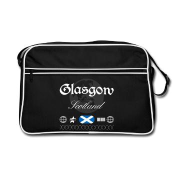 Souvenir de voyage streetwear de Glasgow, Écosse - Sac Retro - noir/blanc - Devant