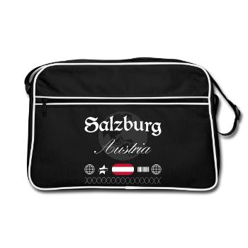 Salzburg Austria Streetwear Travel Souvenir - Retro Bag - black/white - Front