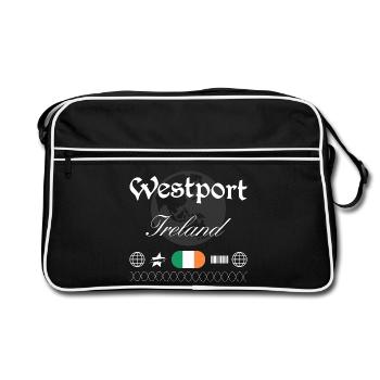 Westport Ireland Streetwear Travel Souvenir - Retro Bag - black/white - Front