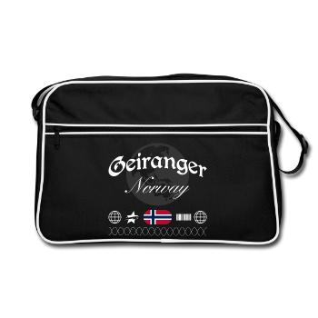 Souvenir de voyage Geiranger Norway Streetwear - Sac Retro - noir/blanc - Devant