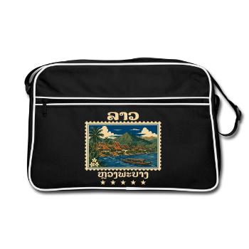 Laos Luang Prabang Marque de voyage vintage - Sac Retro - noir/blanc - Devant
