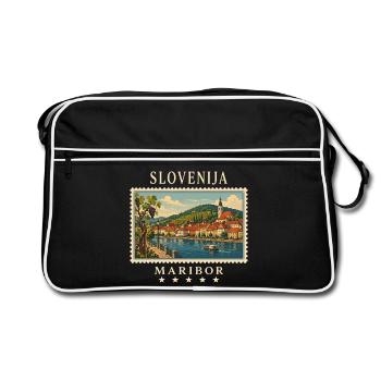 Marque de voyage vintage de Maribor en Slovénie - Sac Retro - noir/blanc - Devant