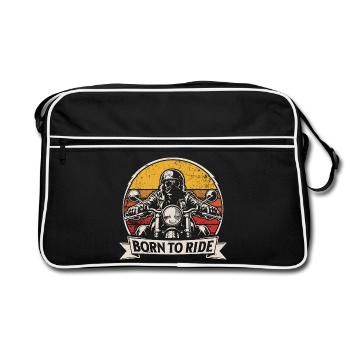 Born to Ride | Retro Motorcycle | Biker Style - Retro Bag - black/white - Front