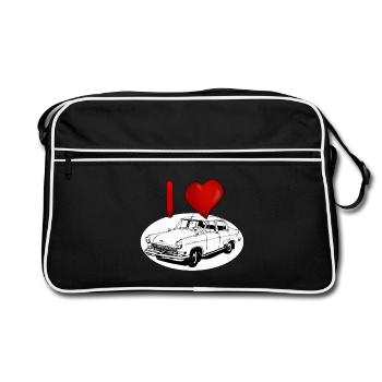 Un amour du cœur pour les voitures vintage Volga M21 - Sac Retro - noir/blanc - Devant