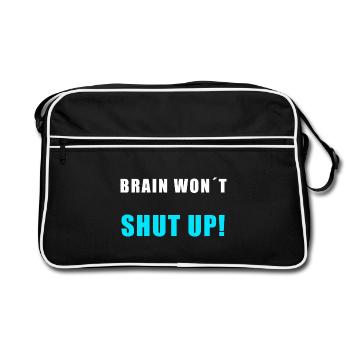 Brain Will Stop – Chemise drôle qui fait trop réfléchir - Sac Retro - noir/blanc - Devant