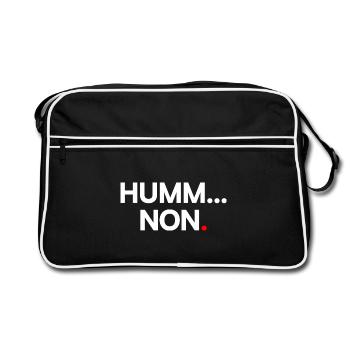 HUMM... NON | Expression humour minimaliste - Sac Retro - noir/blanc - Devant