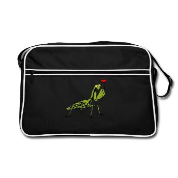 Insecte insecte mante religieuse ballon éco - Sac Retro - noir/blanc - Devant