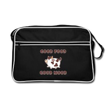 Épaisse vache mignonne grasse cadeau drôle vaches - Sac Retro - noir/blanc - Devant