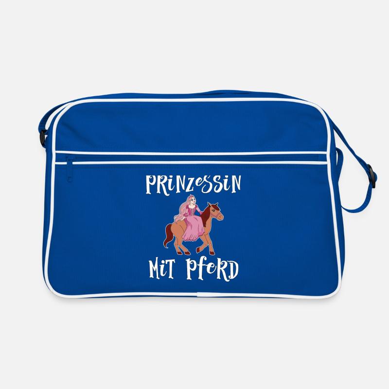 Pferdemädchen Mädchen Süß Prinzessin Mit Pferd Retro Tasche