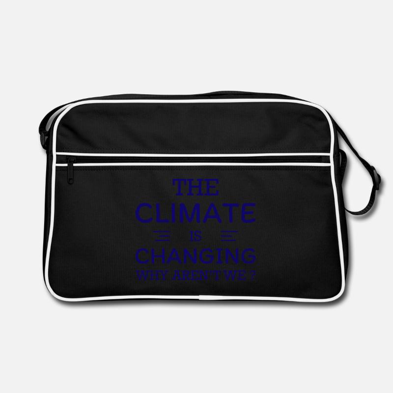 The Climate Is Changing - Why Aren`t We? - Retro Tasche - Schwarz/Weiß