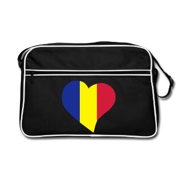 Romanian heart - Retro Bag - black/white - Front