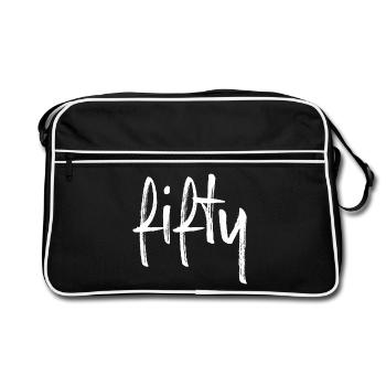 50 cinquante cadeau d'anniversaire numéro cinquante - Sac Retro - noir/blanc - Devant