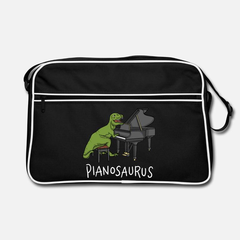 Pianosaurus Rex - Klavier, das Dinosaurier spielt Retro Tasche