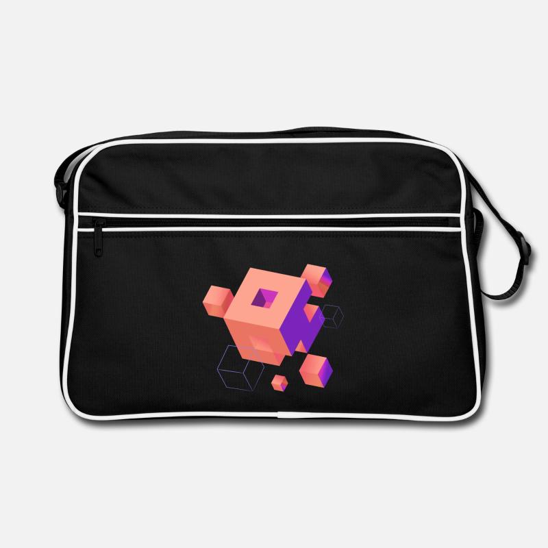 Cube Escher Space Nerd 3D AI Geek Cool PC Techie Sac Retro