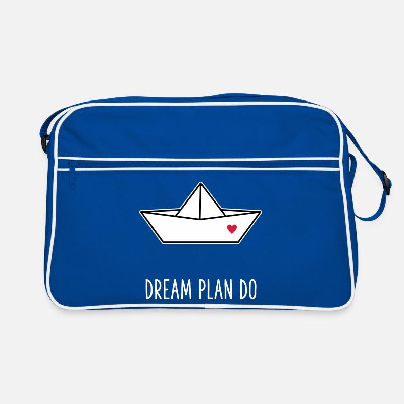 Dream Plan Do - Paper Boat Boat Heart Retro Bag
