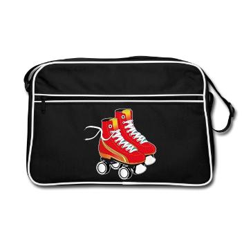 A pair of roller skates in eye-catching red - Retro Bag - black/white - Front