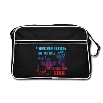 Boxer Motor Motorbike moves the soul of motorcyclists - Retro Bag - black/white - Front