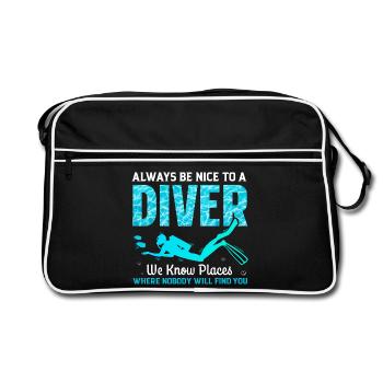 Plongée sous-marine - Sac Retro - noir/blanc - Devant
