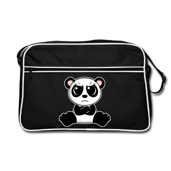 Le panda mignon est agacé - Sac Retro - noir/blanc - Devant