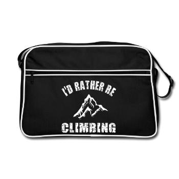 Klettern Kletterer - Retro Tasche - Schwarz/Weiß - Vorne