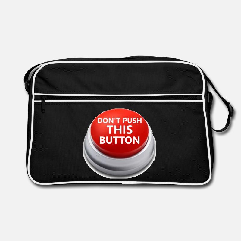 Don´t push this button - Retro Tasche - Schwarz/Weiß