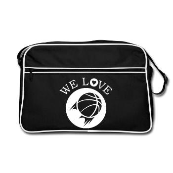 Nous aimons l’équipe de basketball Logo de l’icône Streetball - Sac Retro - noir/blanc - Devant