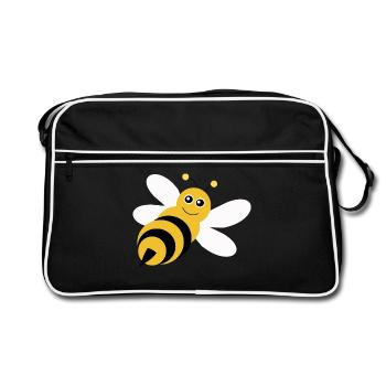 Bee Bee Beekeeper Gift Christmas - Retro Bag - black/white - Front