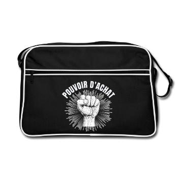 pouvoir d'achat, lutte des classes, factures - Sac Retro - noir/blanc - Devant