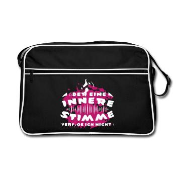 Innere Stimme - Retro Tasche - Schwarz/Weiß - Vorne