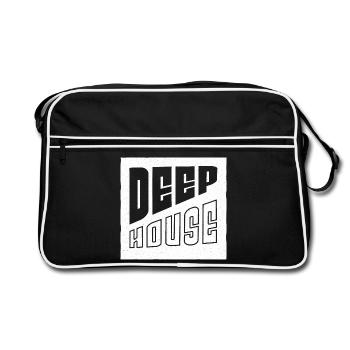 Deep House art - cadeau DJ pour festival House EDM - Sac Retro - noir/blanc - Devant