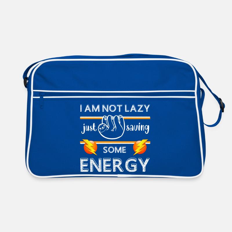 I'm not lazy, I'm just saving energy, sloth; Retro Bag