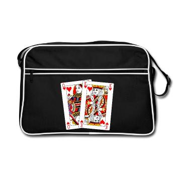 Reine et Roi de Cœur - Sac Retro - noir/blanc - Devant