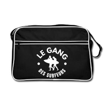 surf, fan de surf, faire du surf - Sac Retro - noir/blanc - Devant