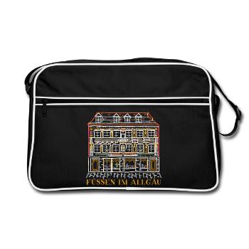 Füssen im Allgäu,Altstadt, Bayern, Deutschland - Retro Tasche - Schwarz/Weiß - Vorne
