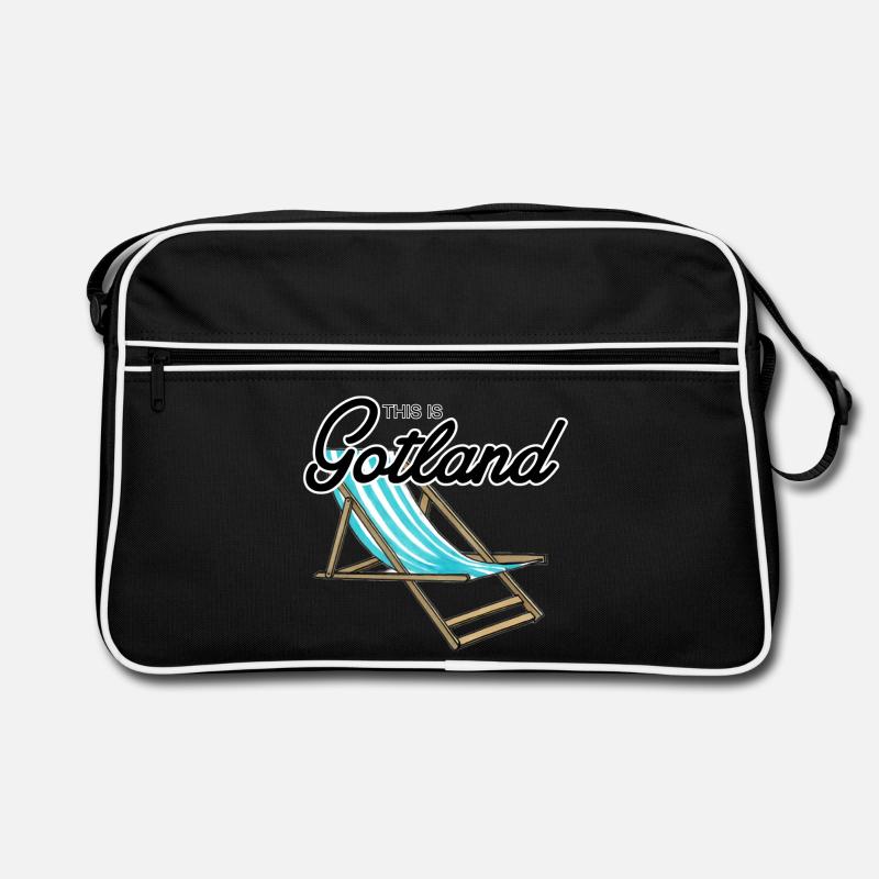 C’est la chaise de plage Gotland - Sac Retro - noir/blanc