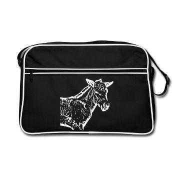cheval blanc cheval blanc t-shirt cadeau cavalier - Sac Retro - noir/blanc - Devant